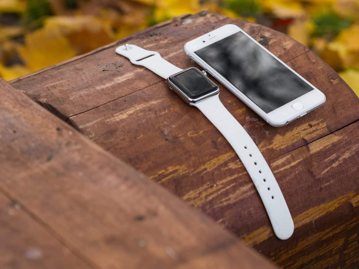 Smart Devices On A Wood Log