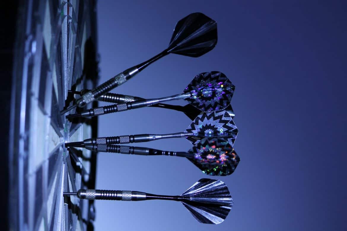 Soft Tip darts On A Board
