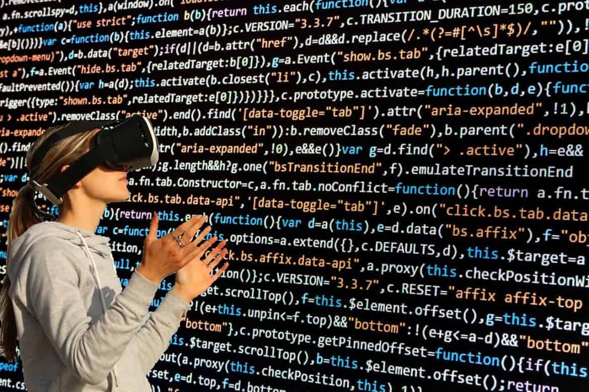 Girl Wearing A Virtual Reality Glass