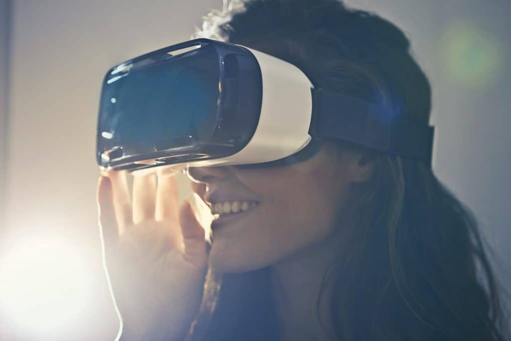 Woman Wearing A VR headset Woman Wearing A VR headset