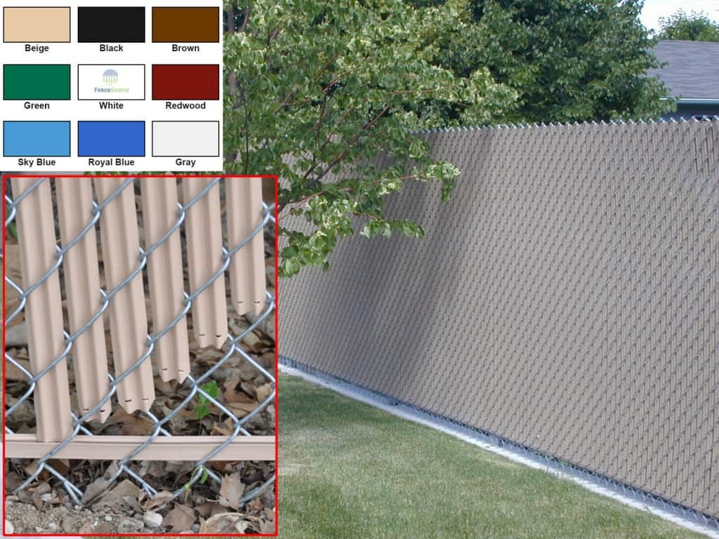 Chain Link Redwood Single Wall Ridged™Privacy Slat For 6' High Fence Bottom Lock 