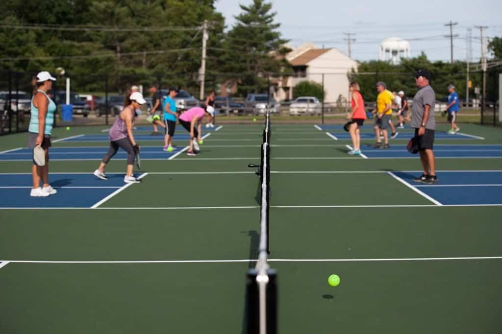 pickleball playing family