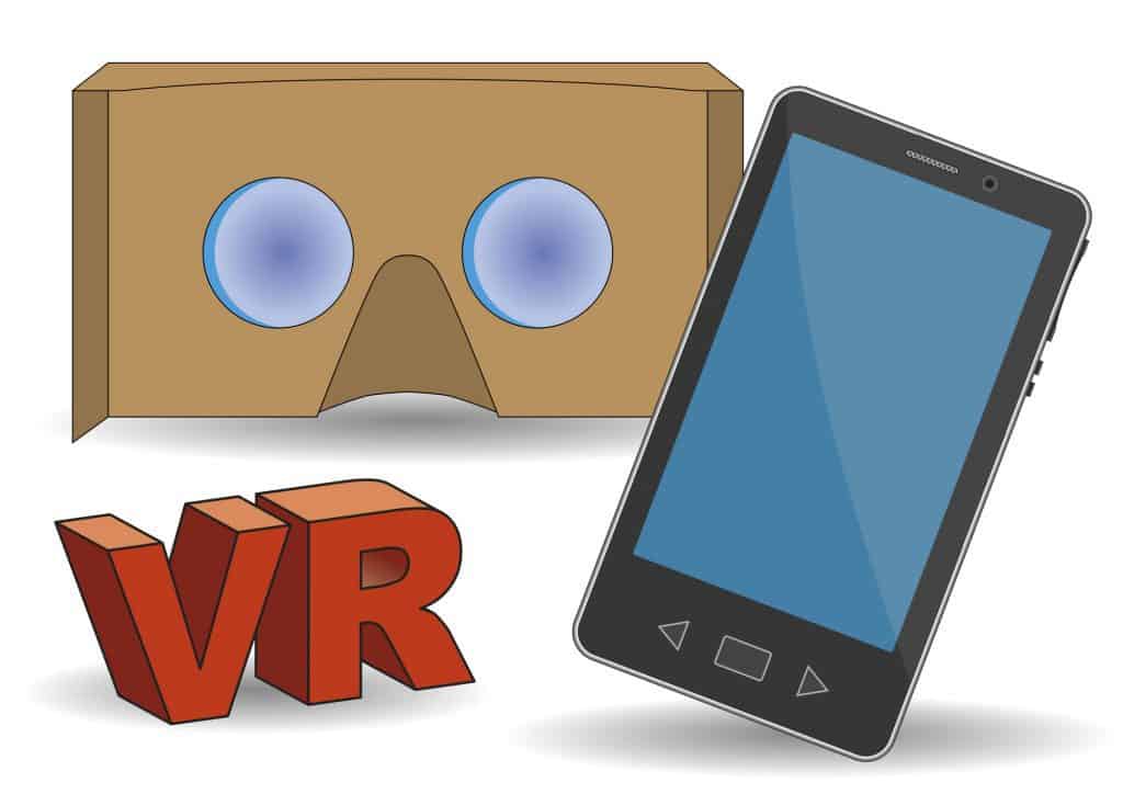 vr cardboard glasses with mobile phone