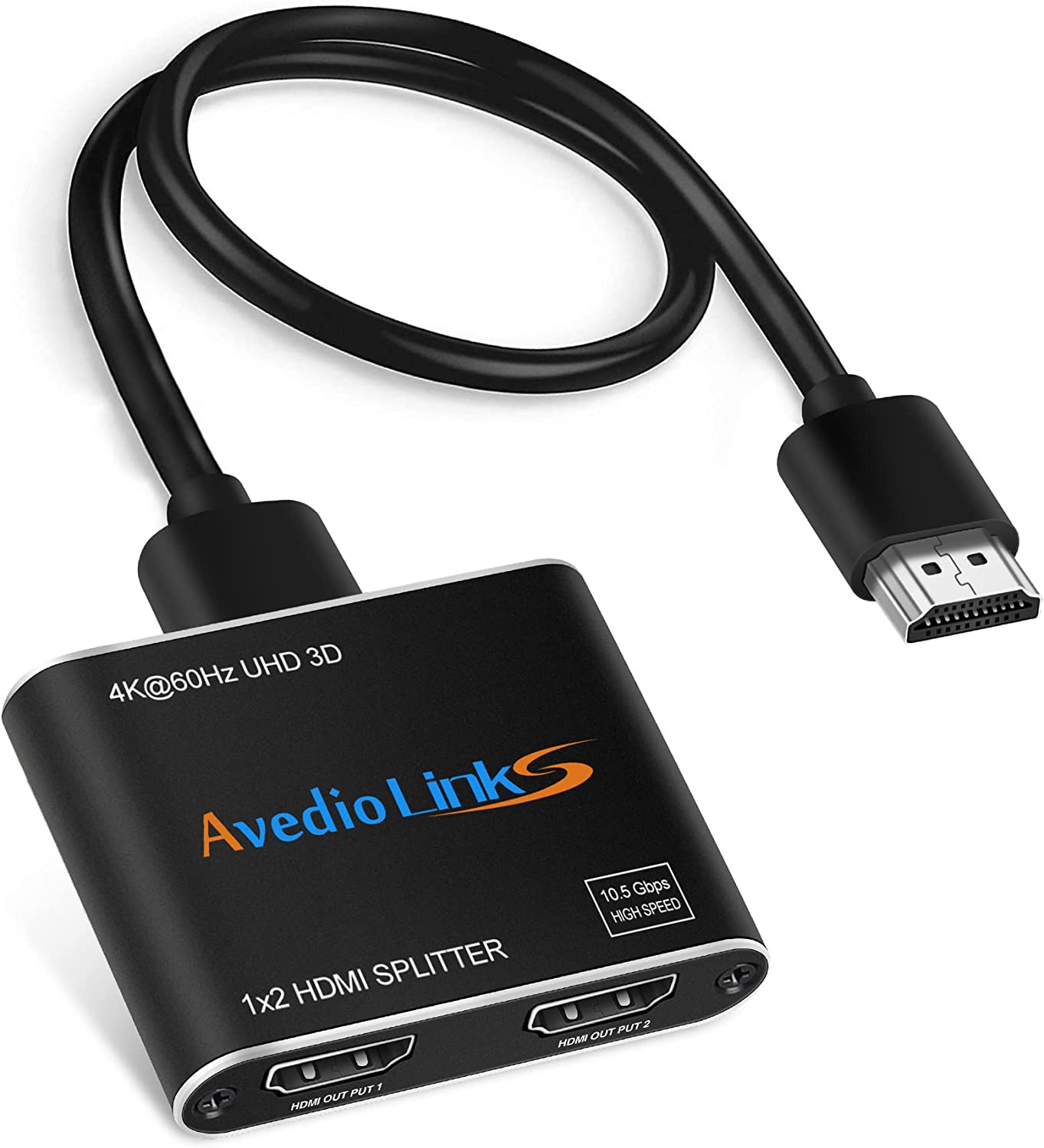 avedio links 4K@60Hz HDMI Splitter 1 in 2 Out, 2 Way HDMI Splitter for Dual Monitors, 1x2 HDMI 2.0 Splitter Video Distributor Mirror Only, Support Full HD