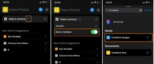 Combine Photos with the iPhone Shortcuts App