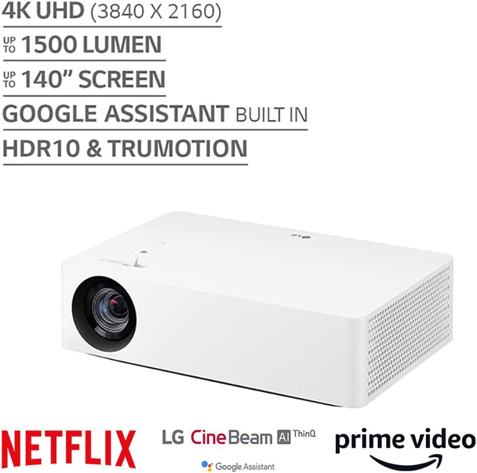 LG HU70LA DLP 140 4K UHD Smart Home Theater CineBeam Projector, Google:Alexa Assistance, LG webOS lite, Alexa Built-in
