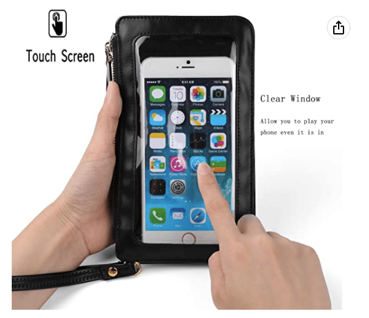 Mini Women Touch Screen PU Leather Zipper Crossbody Bag Travel Small Shoulder Phone