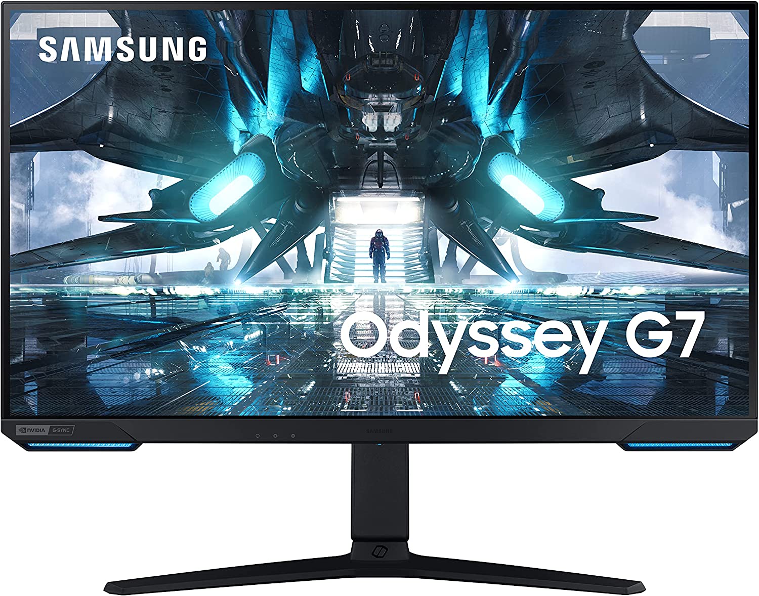 SAMSUNG 28 Odyssey G70A Gaming Computer Monitor, 4K UHD LED Display, HDR 400, 144Hz, G-Sync and FreeSync Premium Support, Front Light Panels