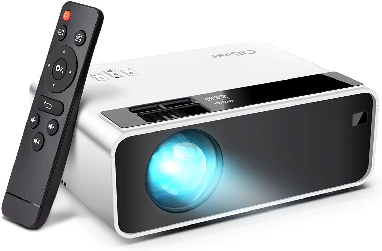Mini Projector, 2022 Upgraded CiBest Video Projector Outdoor Movie Projector 7500L, LED Portable Home Theater Projector 1080P and 200 Supported