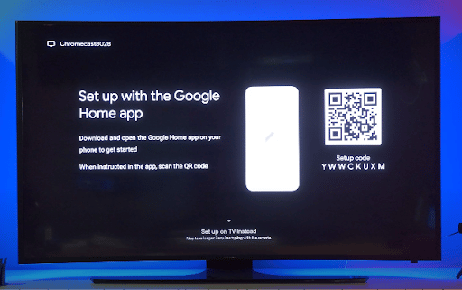 scan the code on the TV’s screen