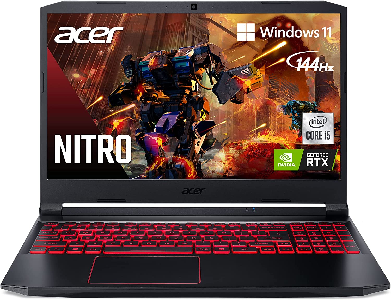 Acer Nitro 5 AN515-55-53E5 Gaming Laptop | Intel Core i5-10300H | NVIDIA GeForce RTX 3050 Laptop GPU | 15.6 FHD 144Hz IPS Display | 8GB DDR4 | 256GB