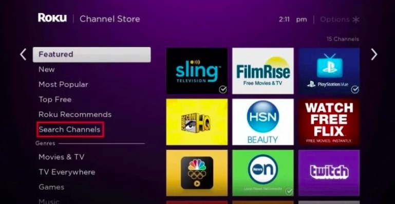 Go to the Roku Channel Store and search for the Yellowstone TV app