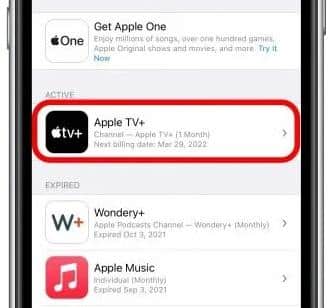 Select “Apple TV+”