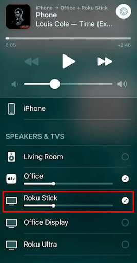 Select your Roku device, then key in the passcode displayed on the television screen