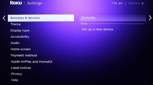 You’ll find the Remotes option on the left side of the Settings menu