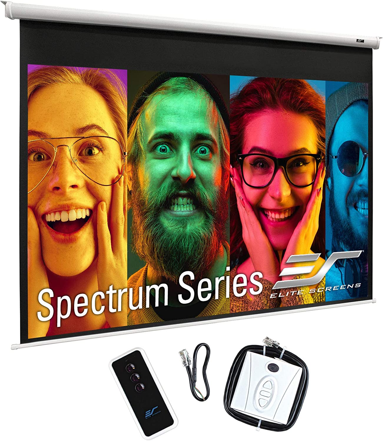 Elite Screens Spectrum, 180-inch Diag 4-3, Electric Motorized 4K:8K Ready Drop Down Projector Screen, ELECTRIC180V