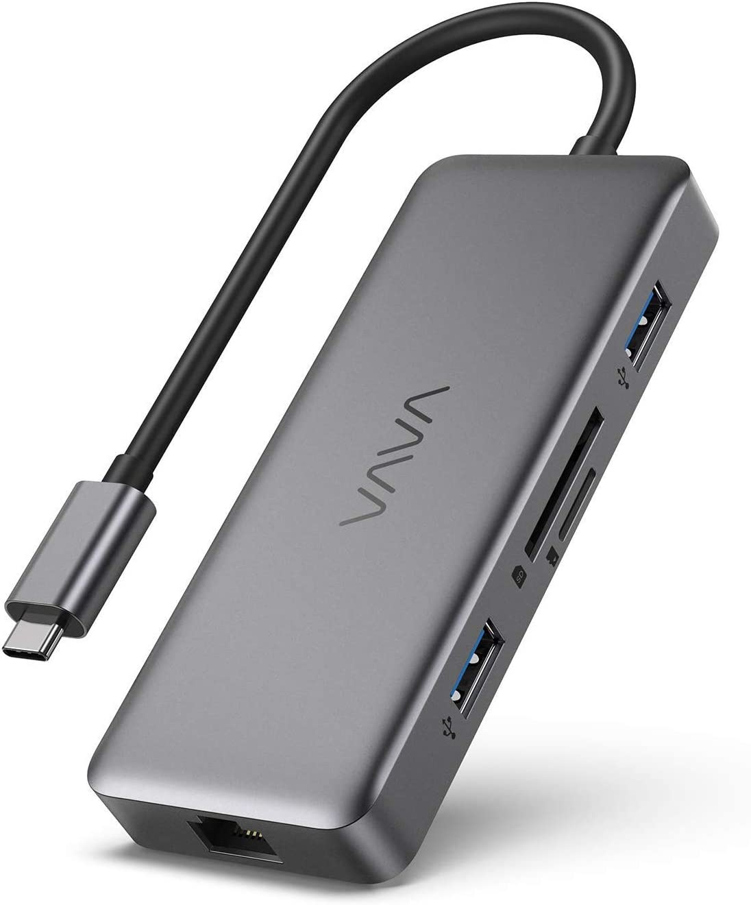 VAVA USB C Hub 8 in 1 USB C Adapter to 4K HDMI, 1Gbps RJ45 Ethernet Port, USB 3.0, SD:TF Card Reader, 100W PD Charging Port for MacBook Pro Air and Type C