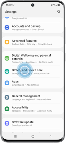 Battery setting for android
