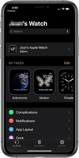 Check the settings on your Apple Watch