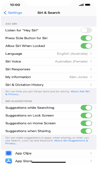 Enable the following features on Siri & Search