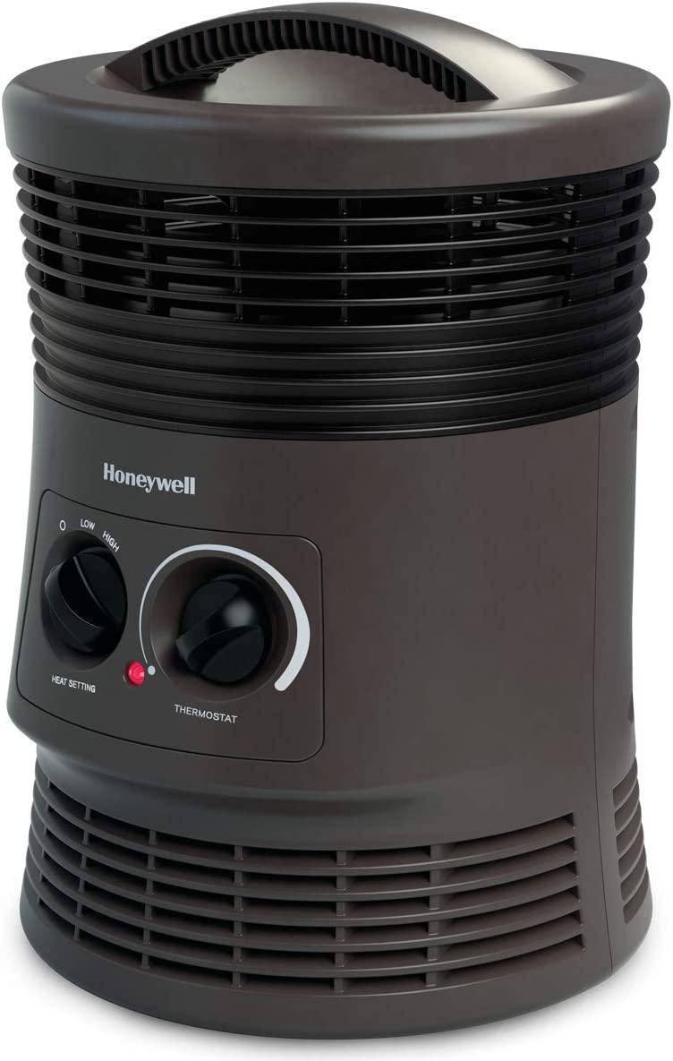 Honeywell HHF360V 360 Degree Surround Fan Forced Heater with Surround Heat Output Charcoal Grey Energy Efficient Portable Heater with Adjustable Thermostat