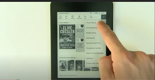 Tap on ‶Your Library″ in the top right corner to see the list of your books