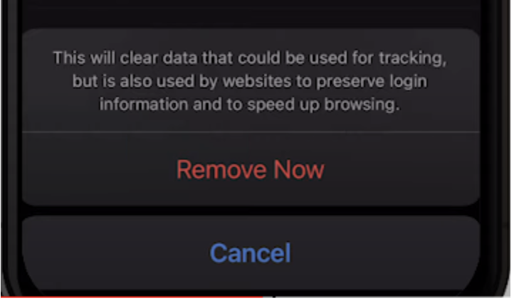 Tap to remove data