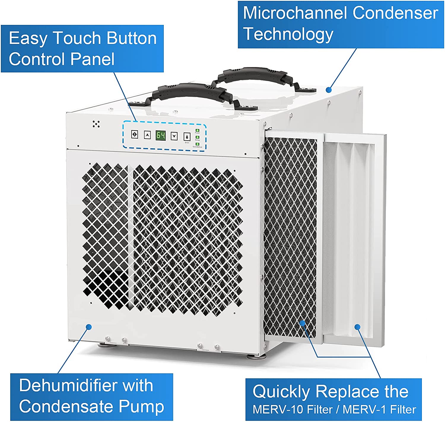 ALORAIR Sentinel HDi120 Commercial Dehumidifier with Pump, 235 Pints Whole Homes Dehumidifier for Crawl Spaces, Basements, up to 3,300 sq. ft