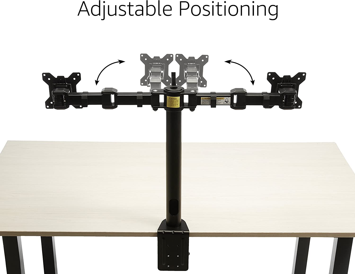 Amazon Basics Dual Monitor Stand - Height-Adjustable Arm Mount, Steel
