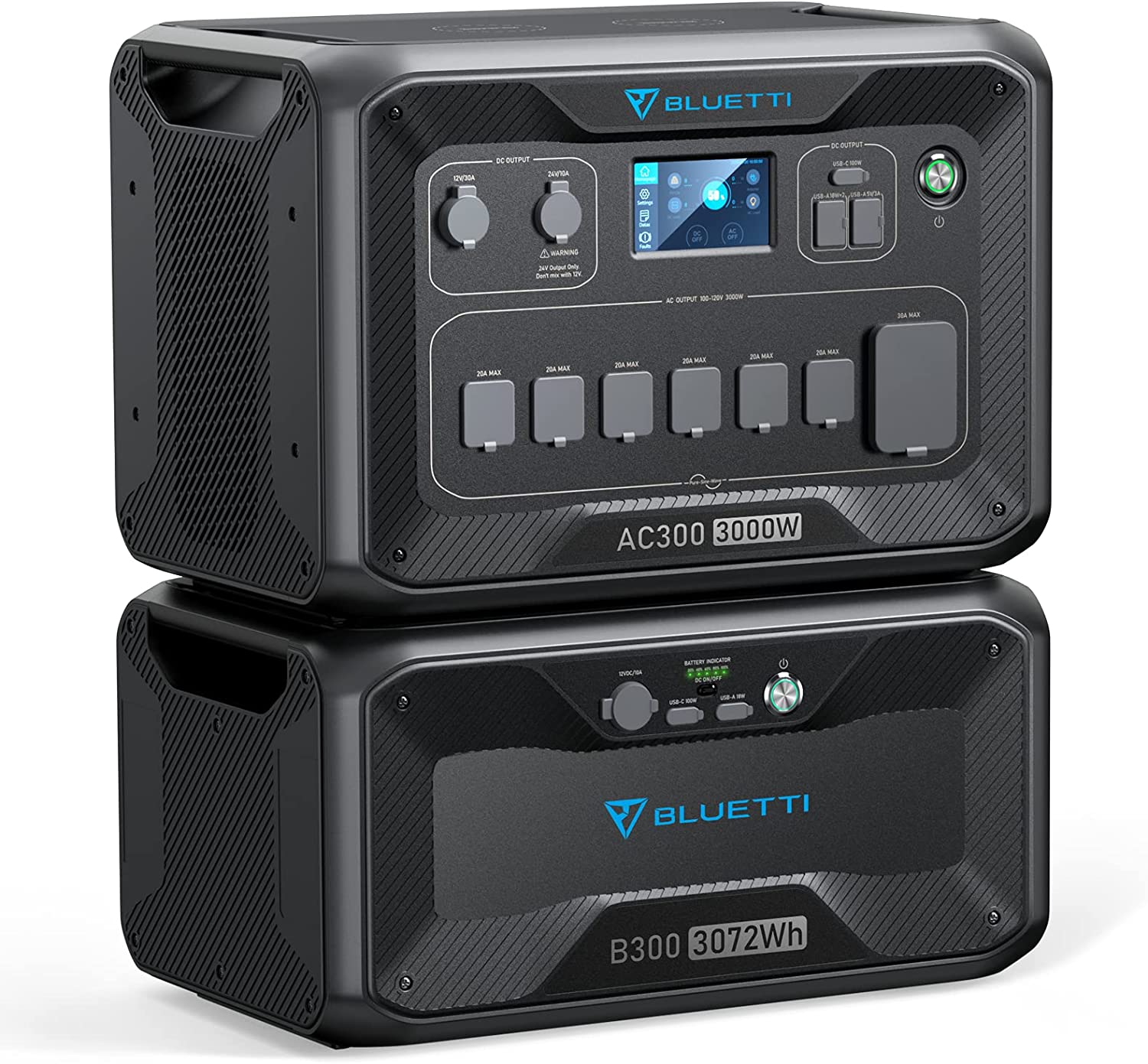 BLUETTI Expandable Power Station AC300 and B300 External Battery Module, 3072Wh LiFePO4 Battery Backup w: 6 3000W AC Outlets(6000W Peak), Solar Generator