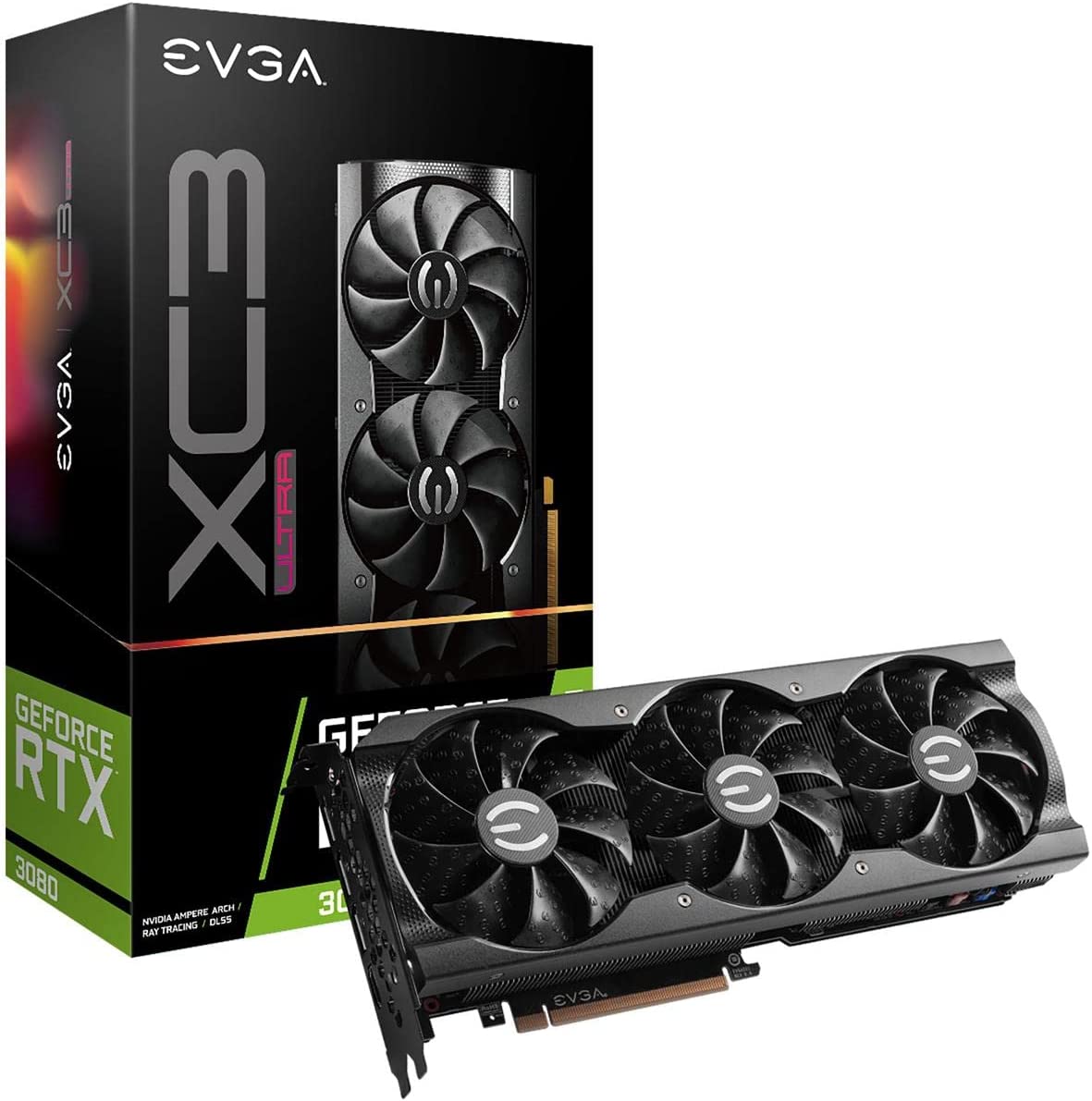EVGA GeForce RTX 3080 XC3 Ultra Gaming, 10G-P5-3885-KL, 10GB GDDR6X, iCX3 Cooling, ARGB LED, Metal Backplate
