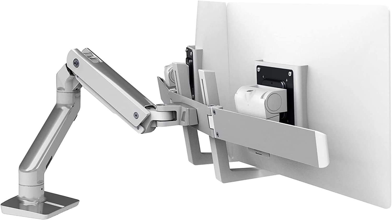 Ergotron – HX Dual Monitor Arm, VESA Desk Mount – for 2 Monitors Up to 32 Inches, 5 to 17.5 lbs Each – Polished Aluminum