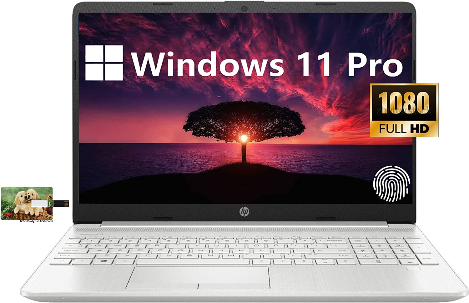 HP 15 Business Laptop, 15.6 FHD IPS Display, 11th Gen Intel Core i3-1115G4, Windows 11 Pro, 12GB RAM, 256GB SSD, Wi-Fi 5, Bluetooth, HDMI, Fingerprint