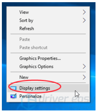 On the laptop, right-click on a blank space on your desktop. If windows 10 appears, select display settings.