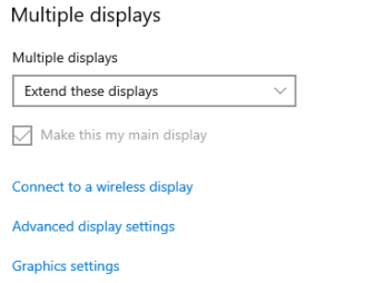 Scroll, and select the box referring to ‘ make this the main display.