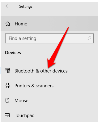 Select ‘Bluetooth and other devices.’