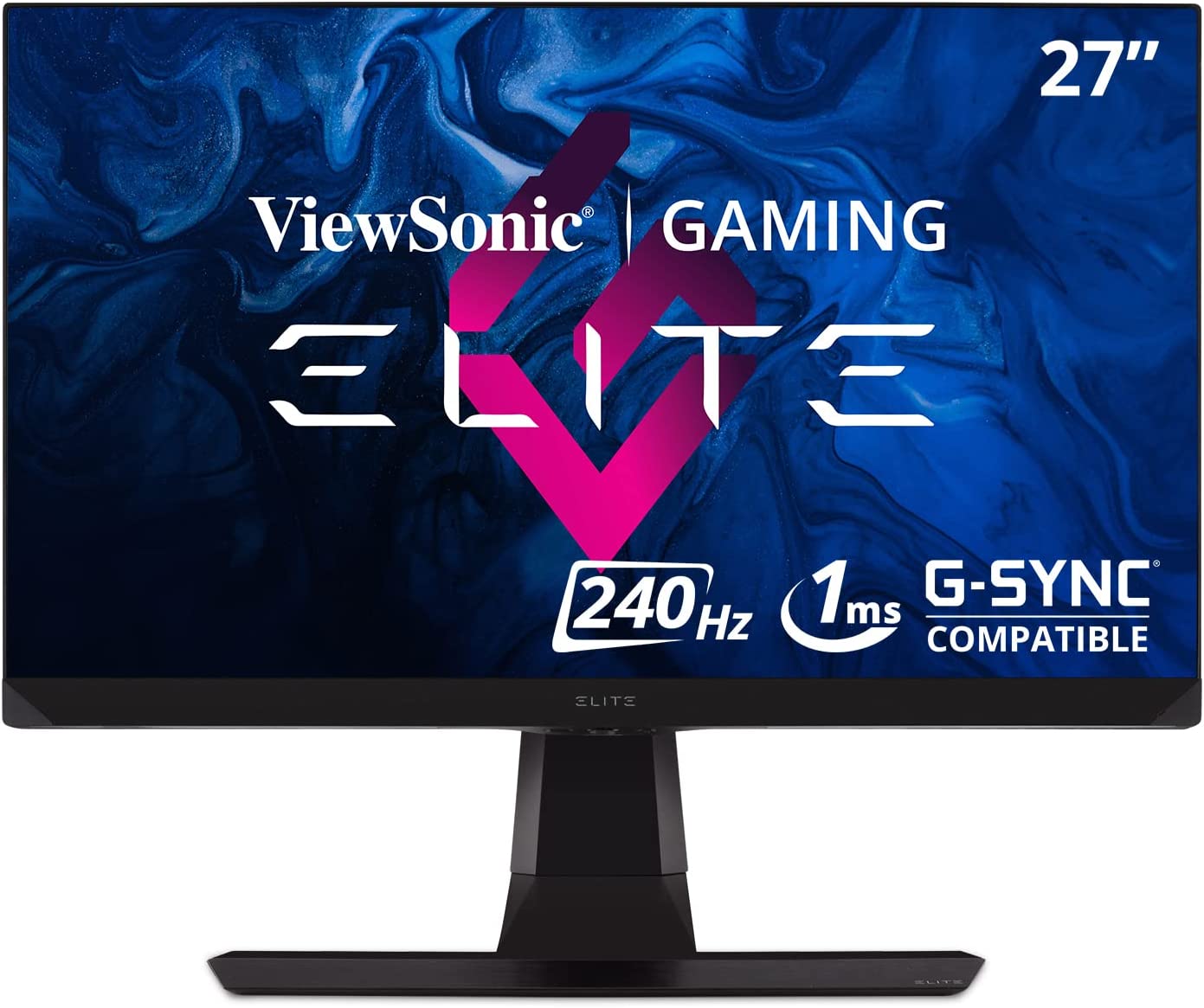 ViewSonic Elite XG270 27-inch Full HD IPS Gaming Monitor with G-Sync Compatibility, 240Hz, 1ms, HDR support, Elite Design Enhancements