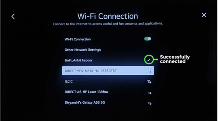 Wait until you get a ''Successfully connected'' notification.