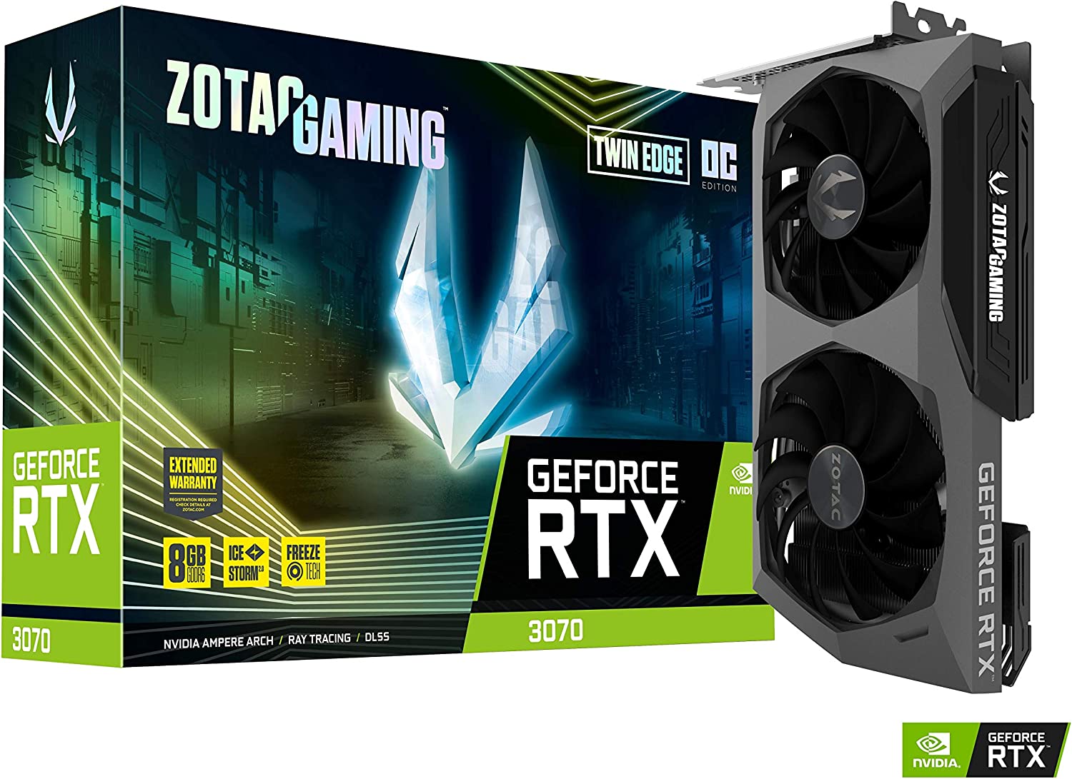 ZOTAC Gaming GeForce RTX 3070 Twin Edge OC Low Hash Rate 8GB GDDR6 256-bit 14 Gbps PCIE 4.0 Gaming Graphics Card, IceStorm 2.0 Advanced Cooling