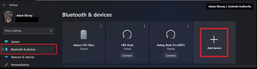 select Bluetooth and Devices