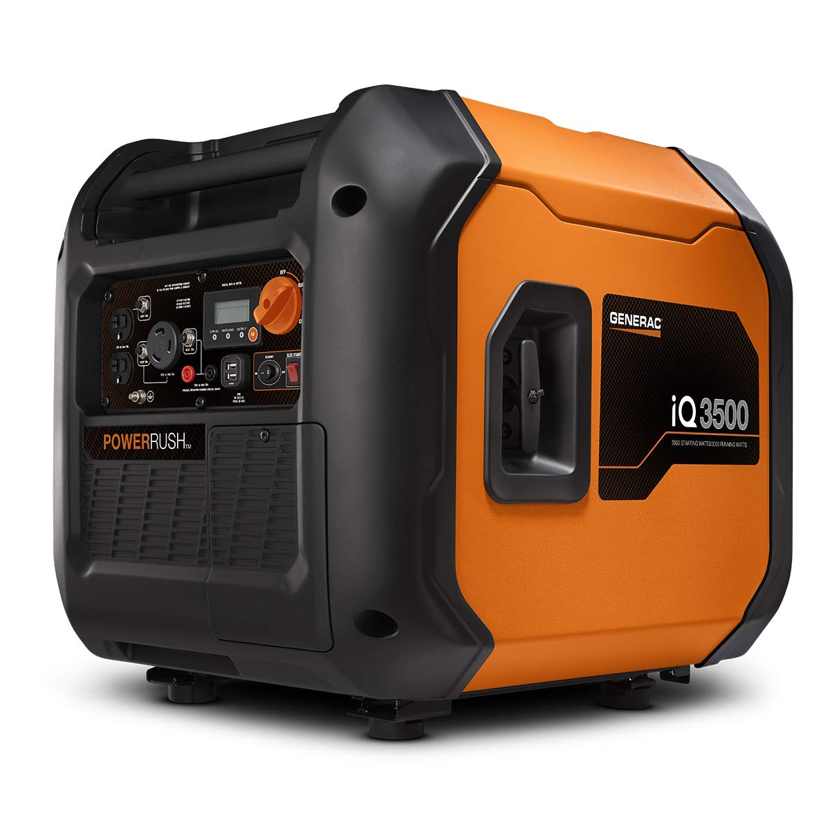 Generac 7127 iQ3500-3500 Watt Portable Inverter Generator Quieter Than Honda, Orange:Black