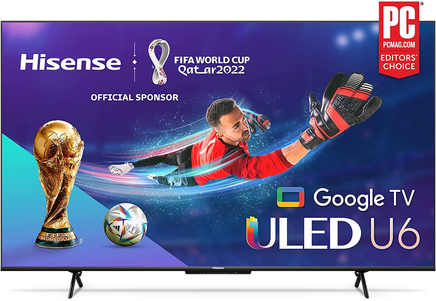 Hisense ULED 4K Premium 65U6H Quantum Dot QLED Series 65-Inch Smart Google TV, Dolby Vision Atmos, Voice Remote, Compatible with Alexa