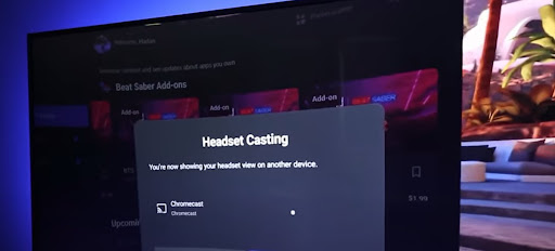In the pop-up window that appears, select “Chromecast.”