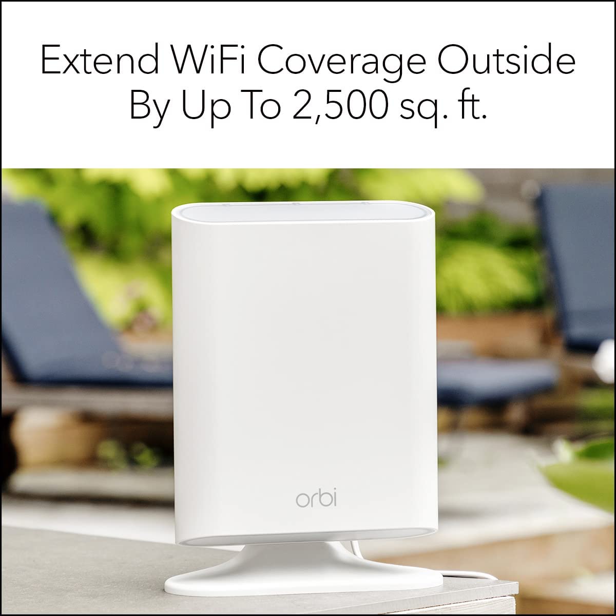NETGEAR Orbi Outdoor Tri-Band Mesh Satellite WiFi Extender (RBS50Y), Works Best with Orbi RBK50 WiFi Mesh Systems, Adds up to 2,500 sq. ft. Coverage