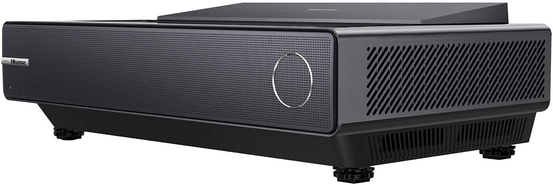 Hisense PX1-PRO 4K UHD Triple-Laser UST Ultra Short Throw Projector, 2200 Lumens, Android TV, HDR10, 30W (Stereo) Dolby Atmos, Built-in Alexa and Google