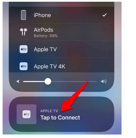 Select apple TV from the appearing list