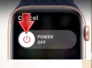 Slide the power-off slider panel to the left to power off your watch