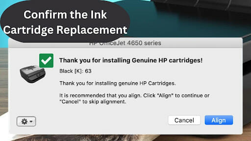 Confirm the Ink Cartridge Replacement