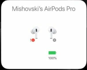 Low Battery in One AirPod