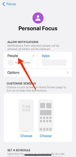Select People under ALLOW NOTIFICATIONS
